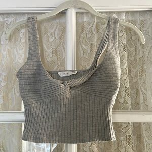Lush Women’s Grey Ribbed Crop Tank